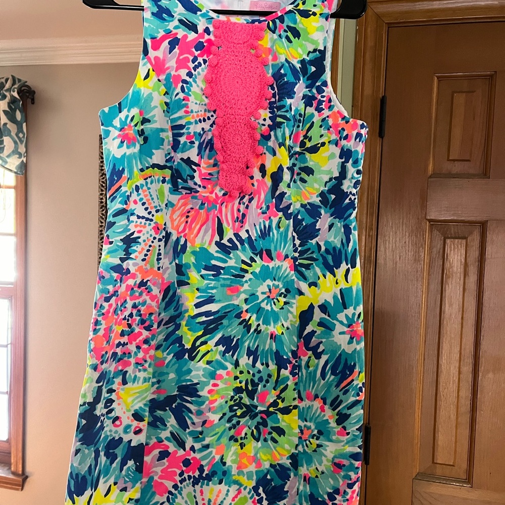 Lilly Pulitzer Multicolor Floral Dress with Pink Accents